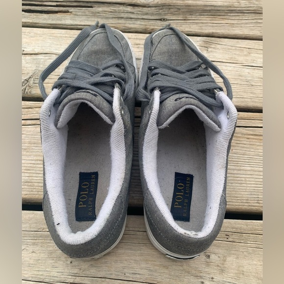 Polo Ralph Lauren Gray Chambray Sneakers - Size 11D Men’s - Picture 7 of 11